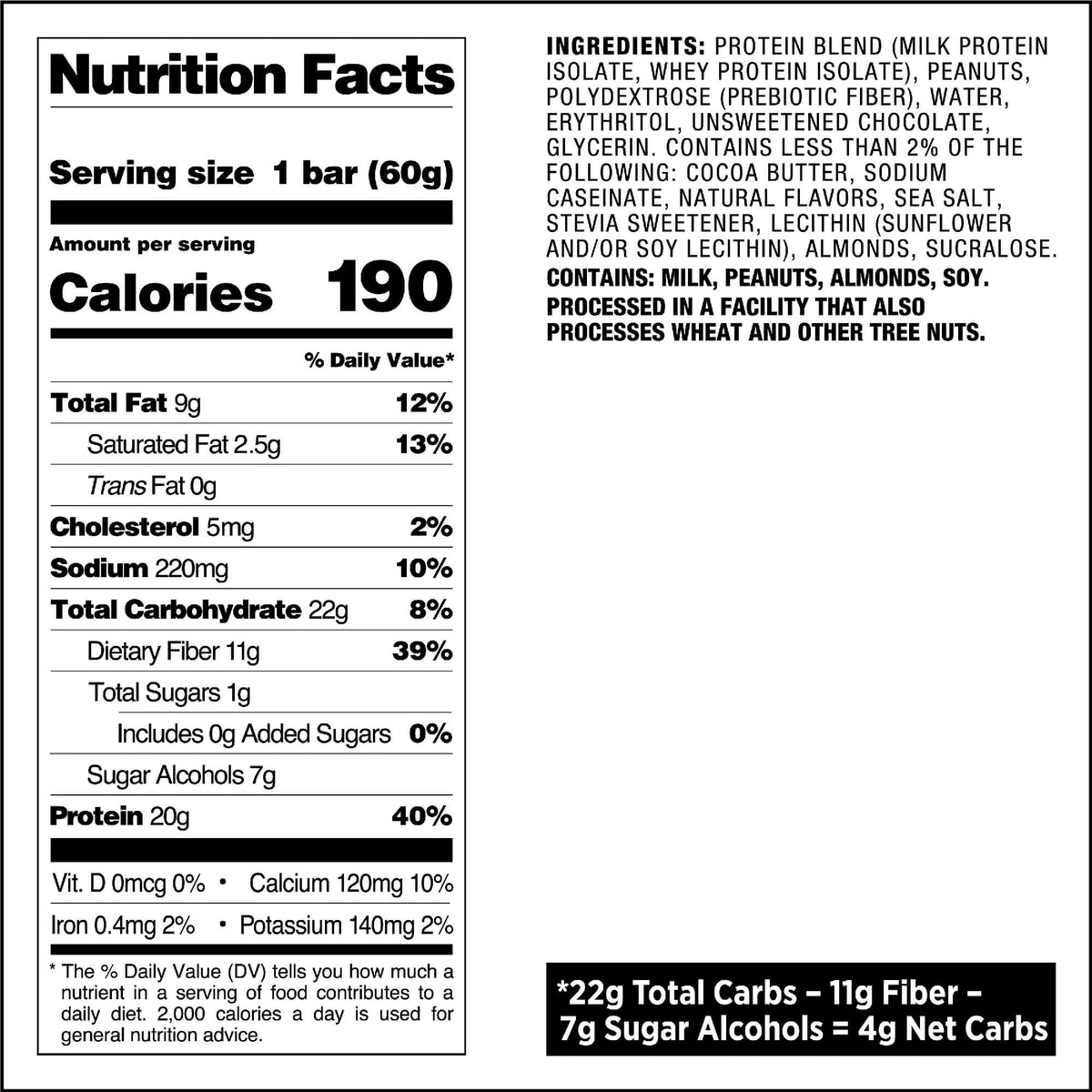 Chocolate Peanut Butter Protein Bar