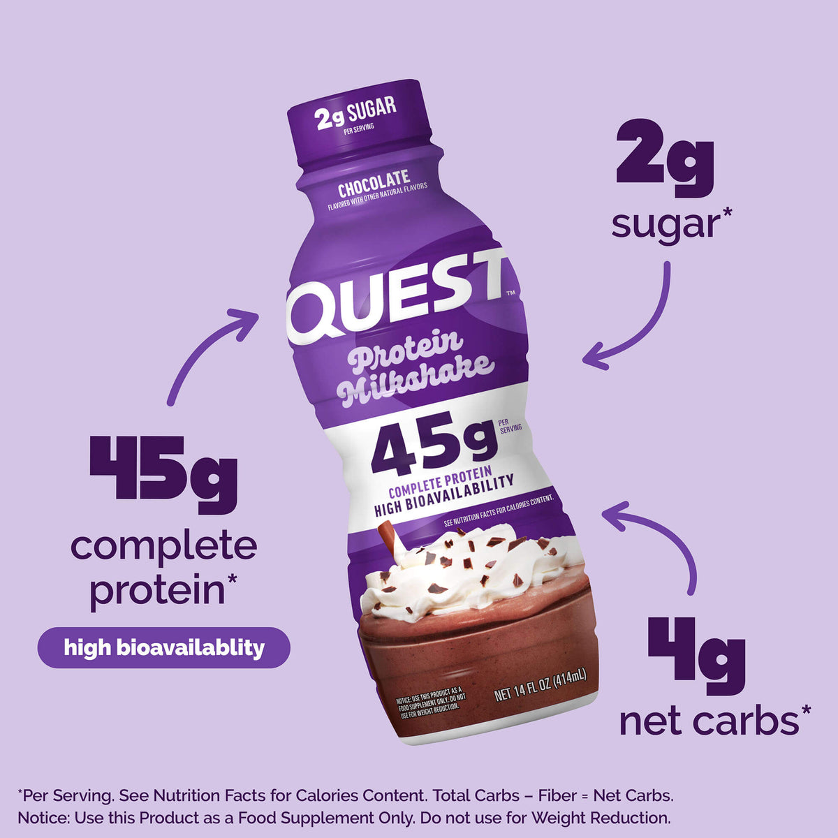 Chocolate 45g Protein Milkshake