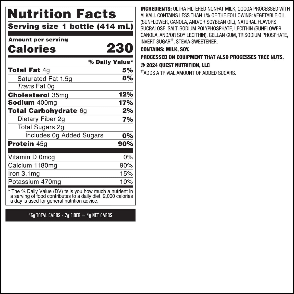 Chocolate 45g Protein Milkshake